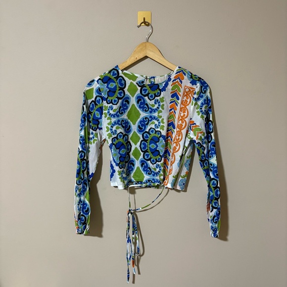 INDUSTRY Tops - NWT Industry Republic Women’s Small Clothing Crop Top w Tie Waist Paisley Print
